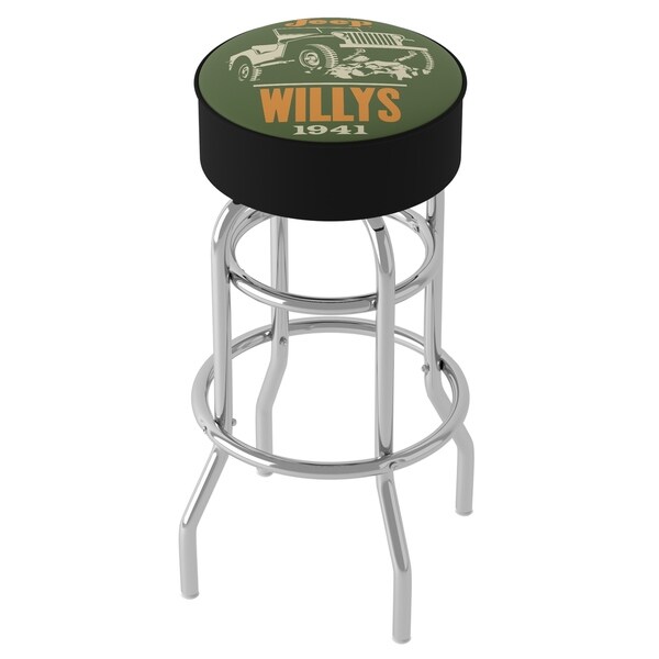 Jeep Willys 360 Degree Swivel Barstool with Foam Padded Seat - 20 x 20 x 31