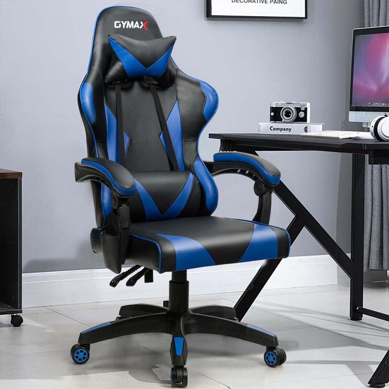 Massage Gaming Chair Recliner, Racing Computer Office Chair, Ergonomic High Back Swivel PC Game Chair with Headrest & Lumbar Support