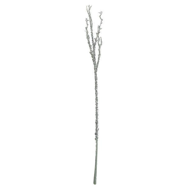 Glittered Silver Artificial Twig Christmas Spray