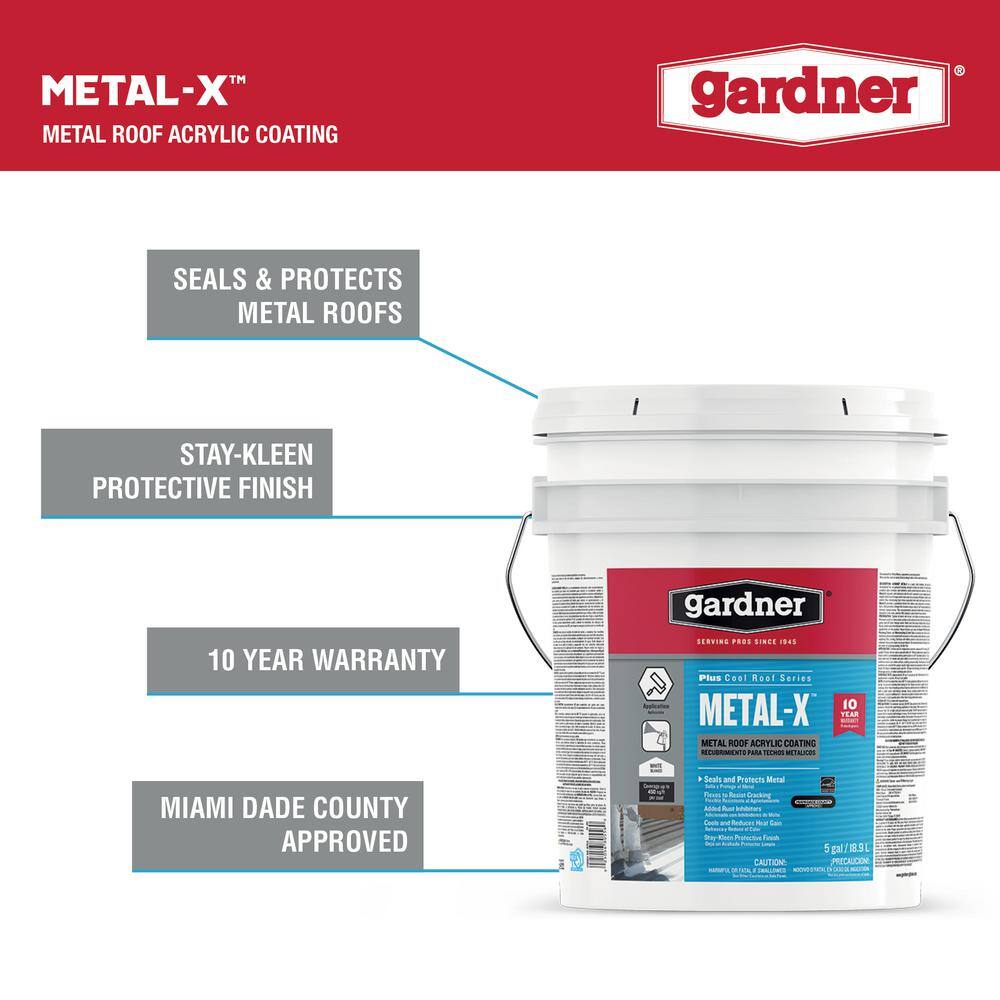 Gardner 5-Gal. Metal-X Metal Roof Acrylic Coating SK-8055