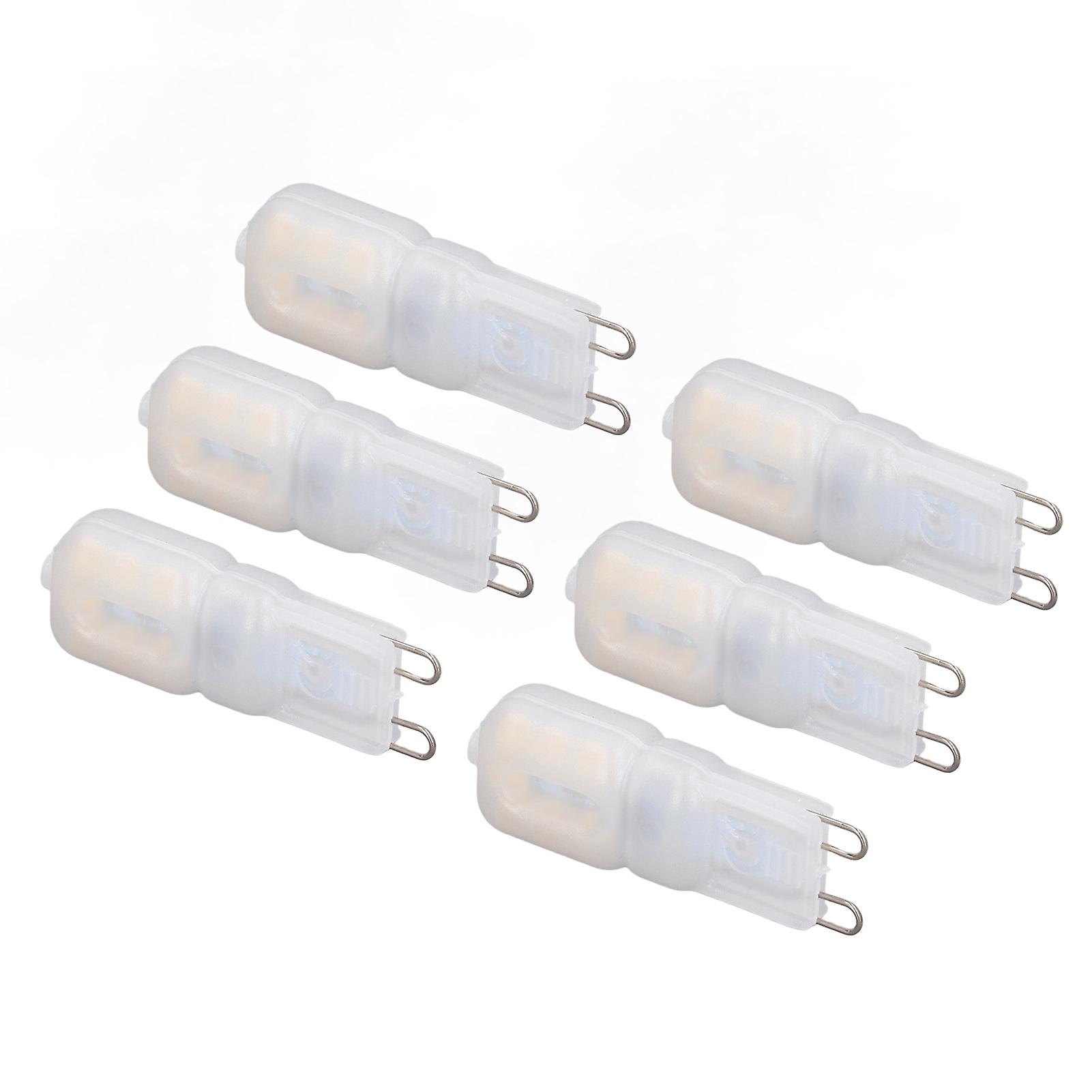 6Pcs G9 LED Light Bulbs Dimmable 3W Energy Saving 360 Degree Light Light Bulb for Ceiling Lamps and Pendant Lamps Natural White 220-240V