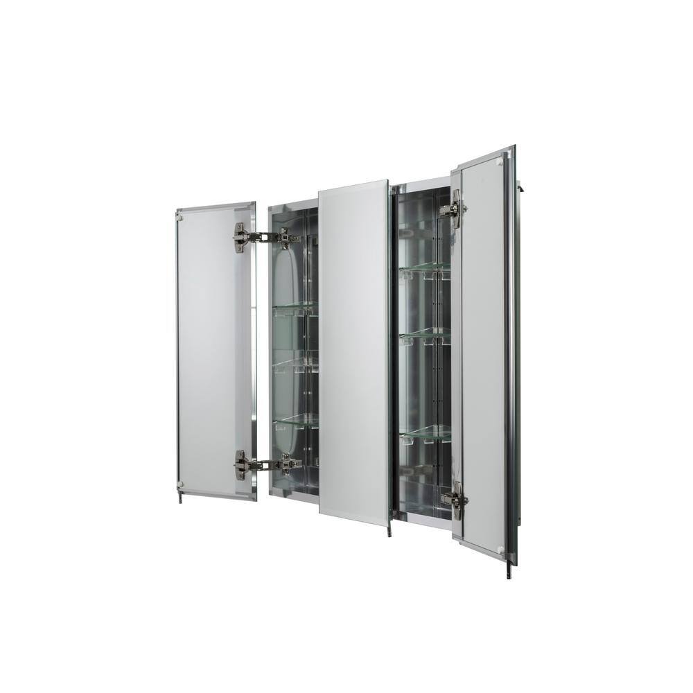 Croydex 30 in. W x 26 in. H Frameless Aluminum Recessed or Surface-Mount Bathroom Medicine Cabinet with Easy Hang System WC101869YW