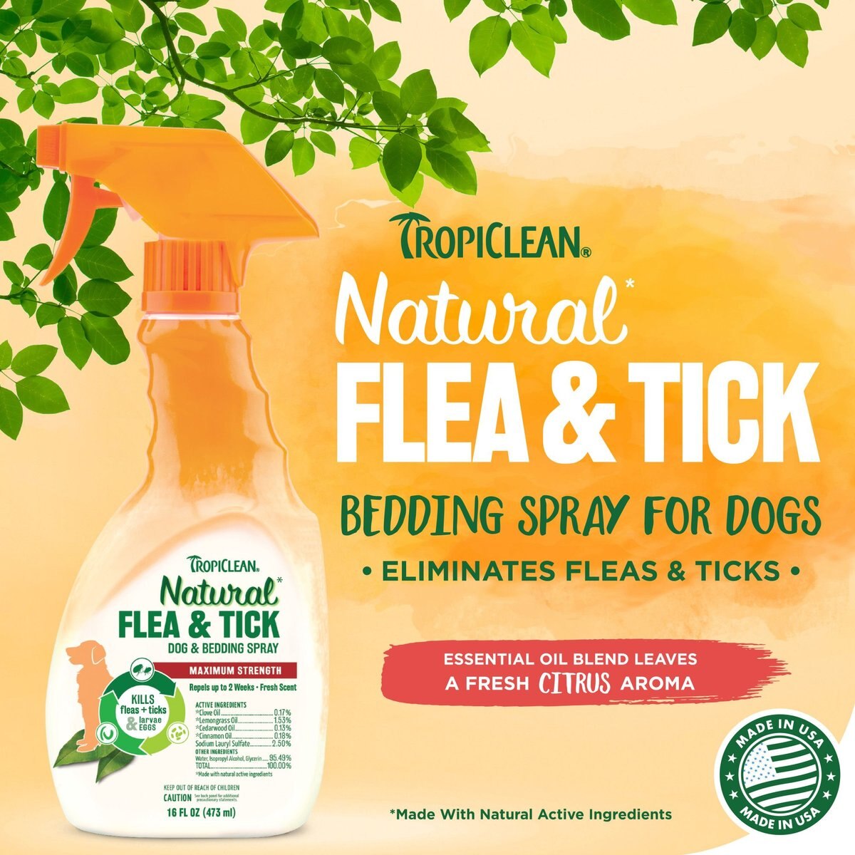 TropiClean Natural Flea and Tick Dog and Bedding Spray