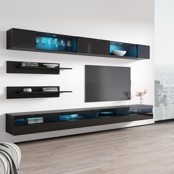 Fly I3 35TV Wall Mounted Floating Modern Entertainment Center