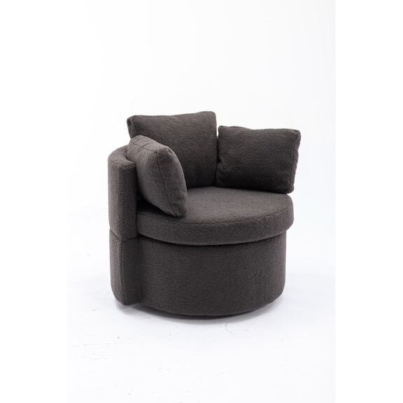 Swivel and Storage Chair for Living Room Dark Gray