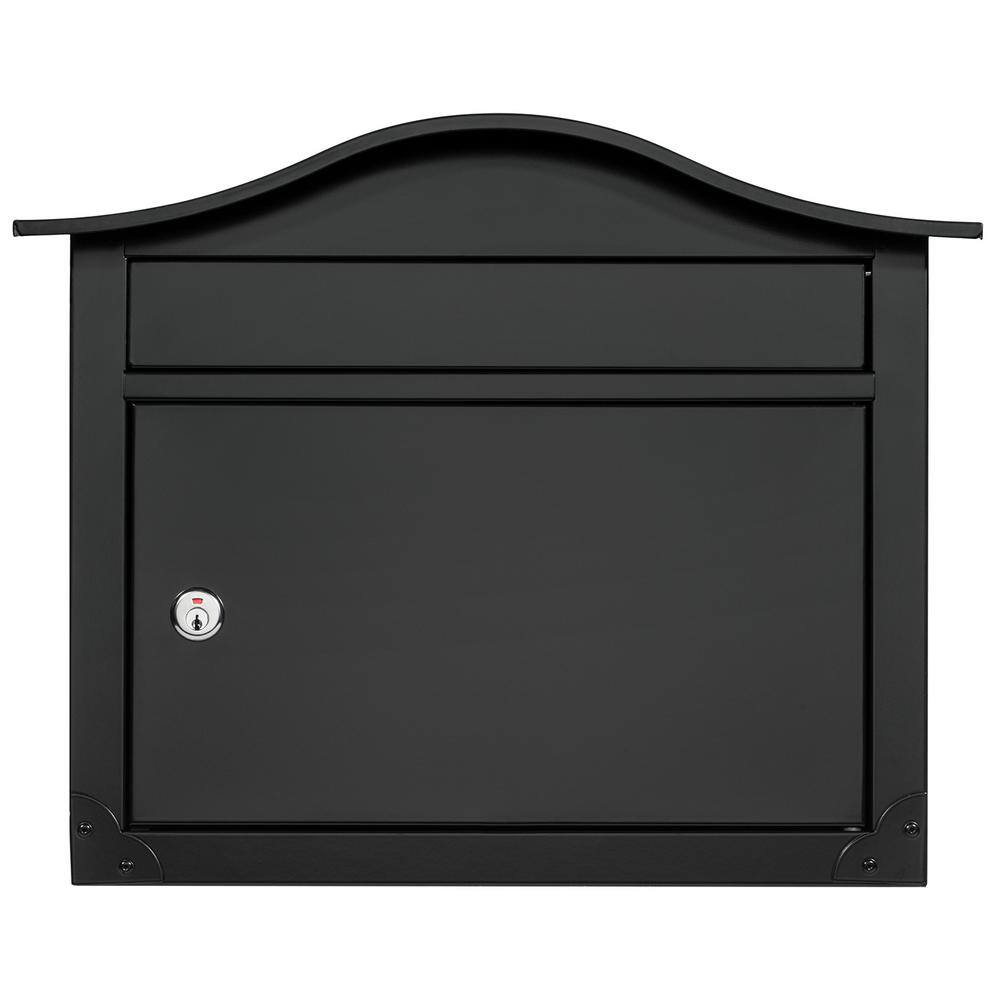 Architectural Mailboxes Saratoga Black Medium Steel Locking Wall Mount Mailbox 2550B-10