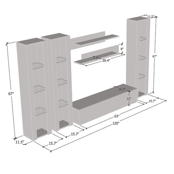 Fly CD2 30TV Wall Mounted Floating Modern Entertainment Center