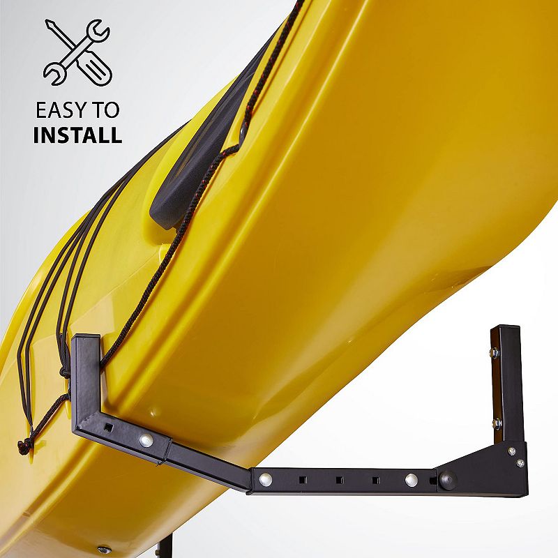 RaxGo Kayak Wall Hanger， Heavy Duty Wall Mounted Kayak Storage Rack - 2 Pairs