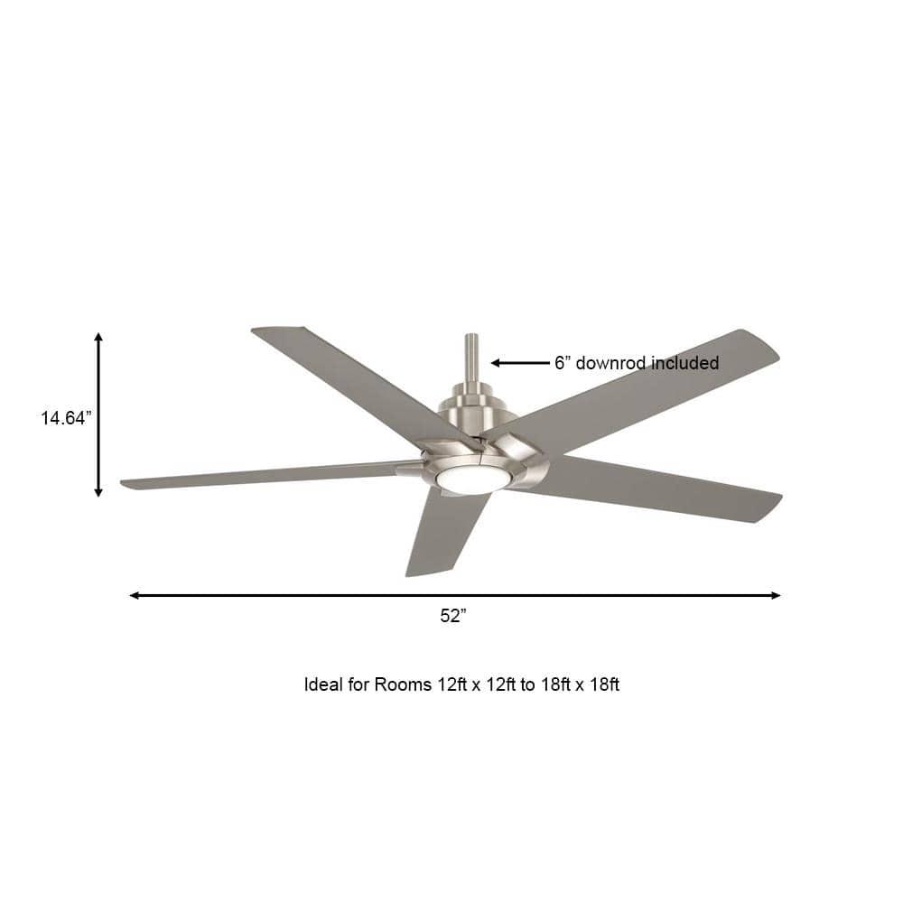 Home Decorators Collection Mickelson 52 in LED Indoor Brushed Nickel Ceiling Fan with Light