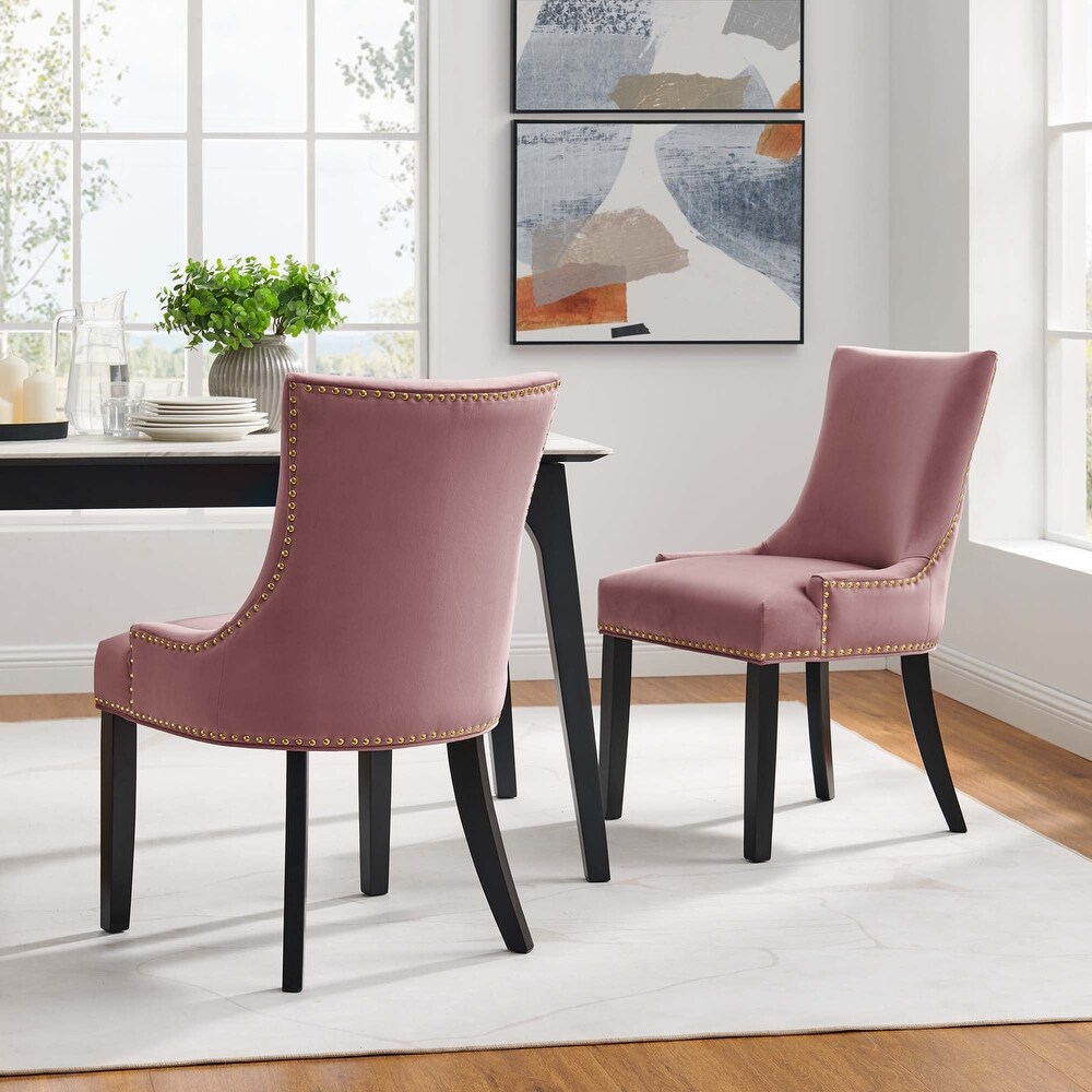 Marquis Performance Velvet Dining Chairs   Set of 2