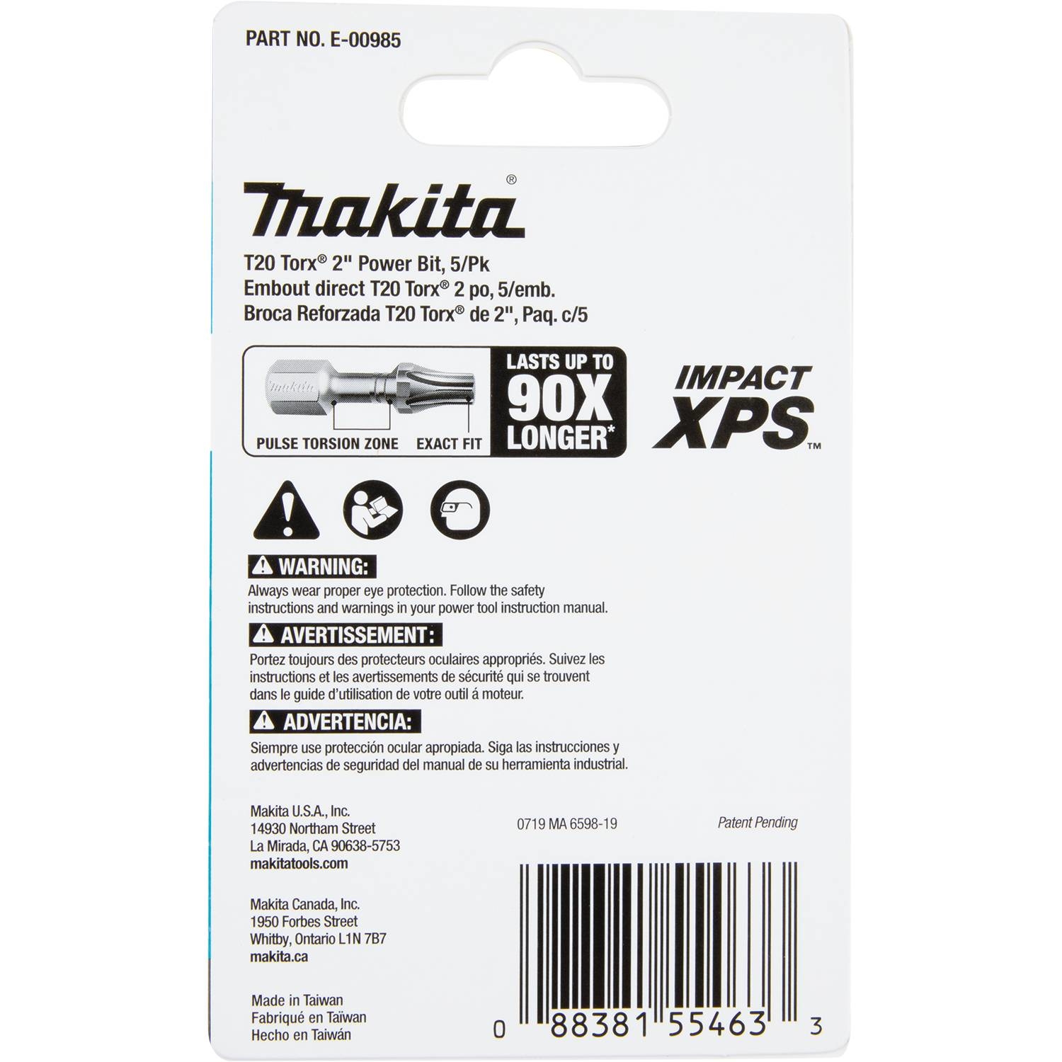 Makita Impact XPS Torx T20 X 2 in. L Power Bit Steel 5 pk