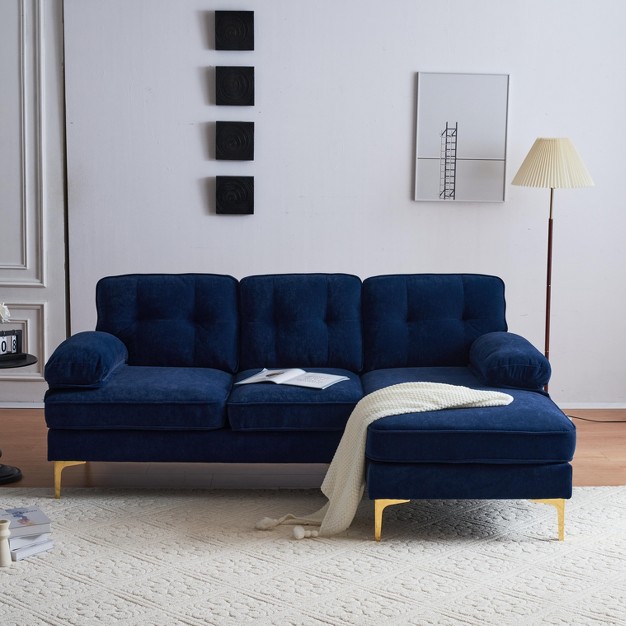 Modern Velvet Upholstered Sectional Sofas Couch modernluxe