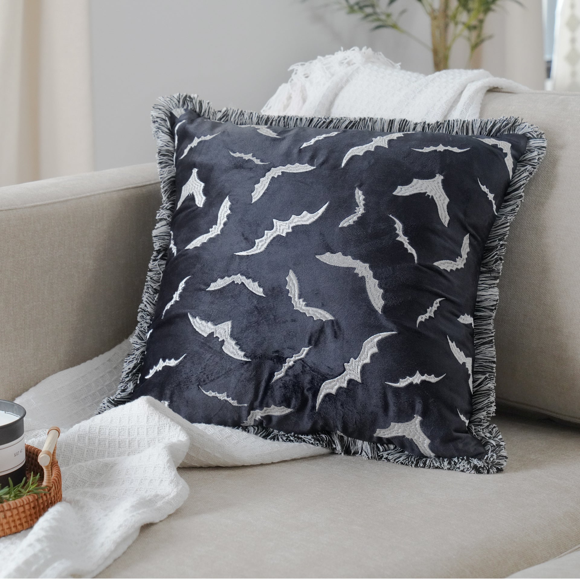 Swarm Of Bats Decorative Pillow