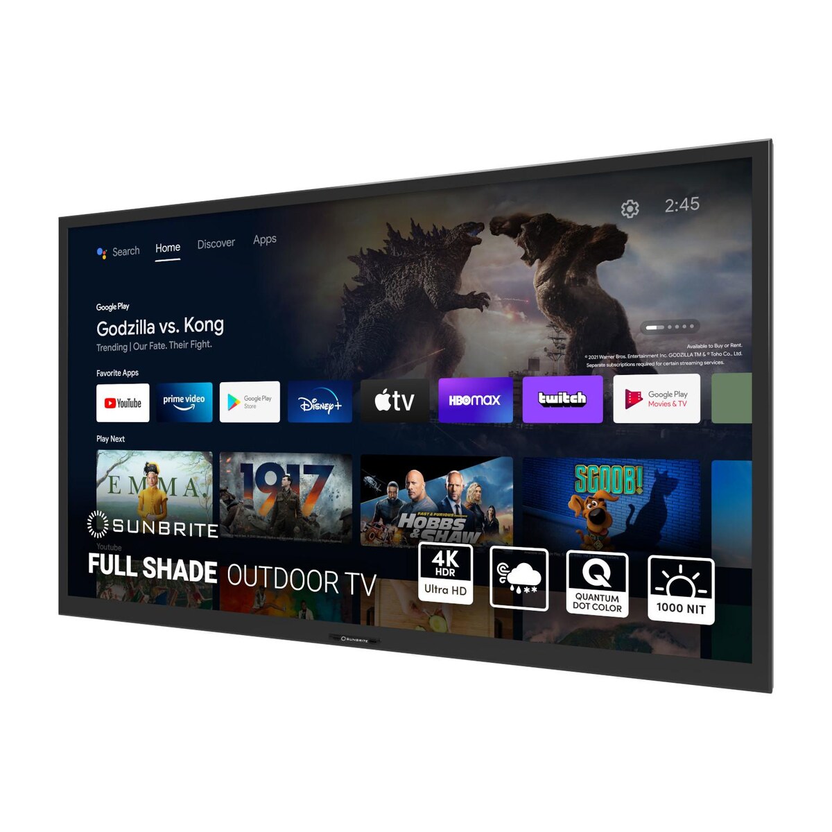 SunBriteTV Veranda 3 Series 55andPrime; Full Shade 4K UHD HDR Outdoor Smart TV