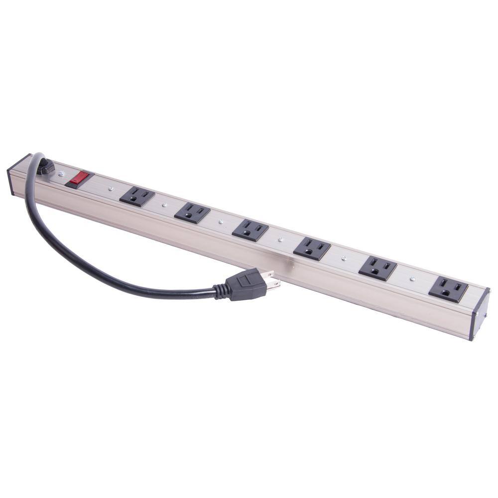 ProHT 6-Outlet Aluminum Power Strip with 3 ft. Power Cord 03196