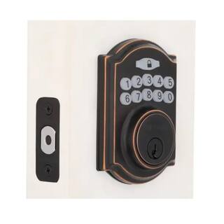 Defiant Castle Aged Bronze Single Cylinder Electronic Keypad Deadbolt GA7X7D01AA