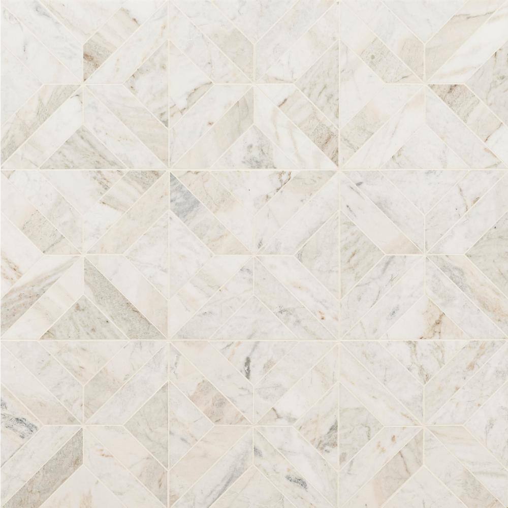 MSI Arabescato Venato White 12 in. x 12 in. x 10mm Honed Mosaic Marble Floor and Wall Tile (10 sq. ft.Case) ARAVEN-ARGHC