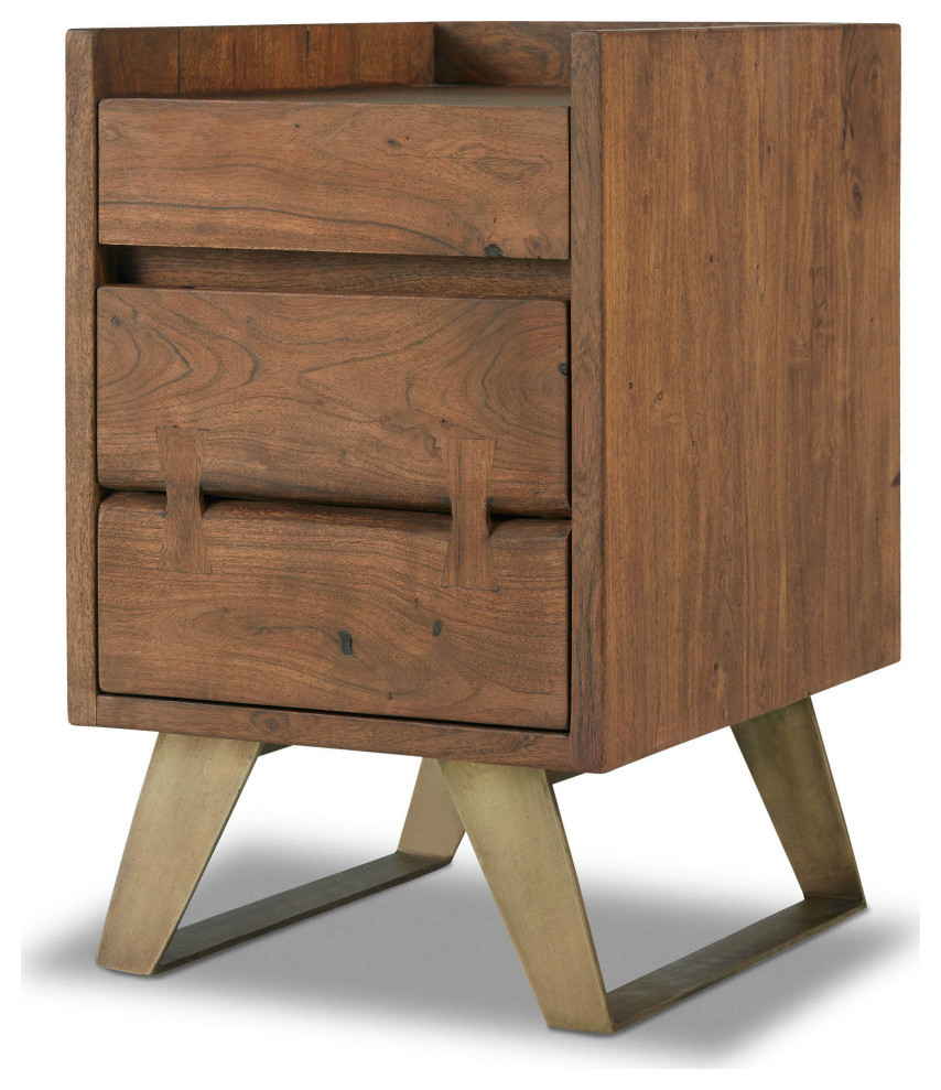Rustic Live Edge Butterfly Joint 1 Drawer File Cabinet Modern Alaska   Transitional   Side Tables And End Tables   by Sideboards and Things  Houzz