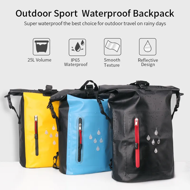 Wholesale Pvc Hiking Travel Custom Logo Backpack Camping Tarpaulin Pack Outdoor Roll Top Dry Bag Foldable Waterproof Backpack