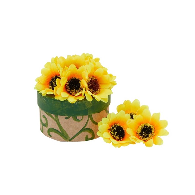 Bright Creations 150 Pack Fake Sunflower Heads Artificial Flowers Faux Yellow Silk Flower For Craft amp Decor 1 6 In