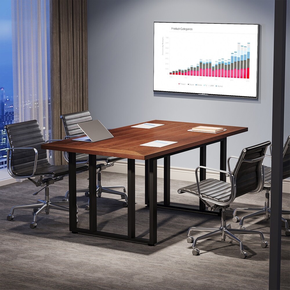 55 inch Executive Desk Computer Desk Workstation for Home Office Small Conference Meeting Table