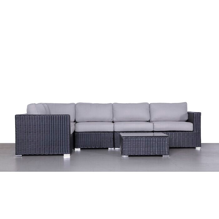 6 Piece Rattan Sectional Seating Group with Cushions