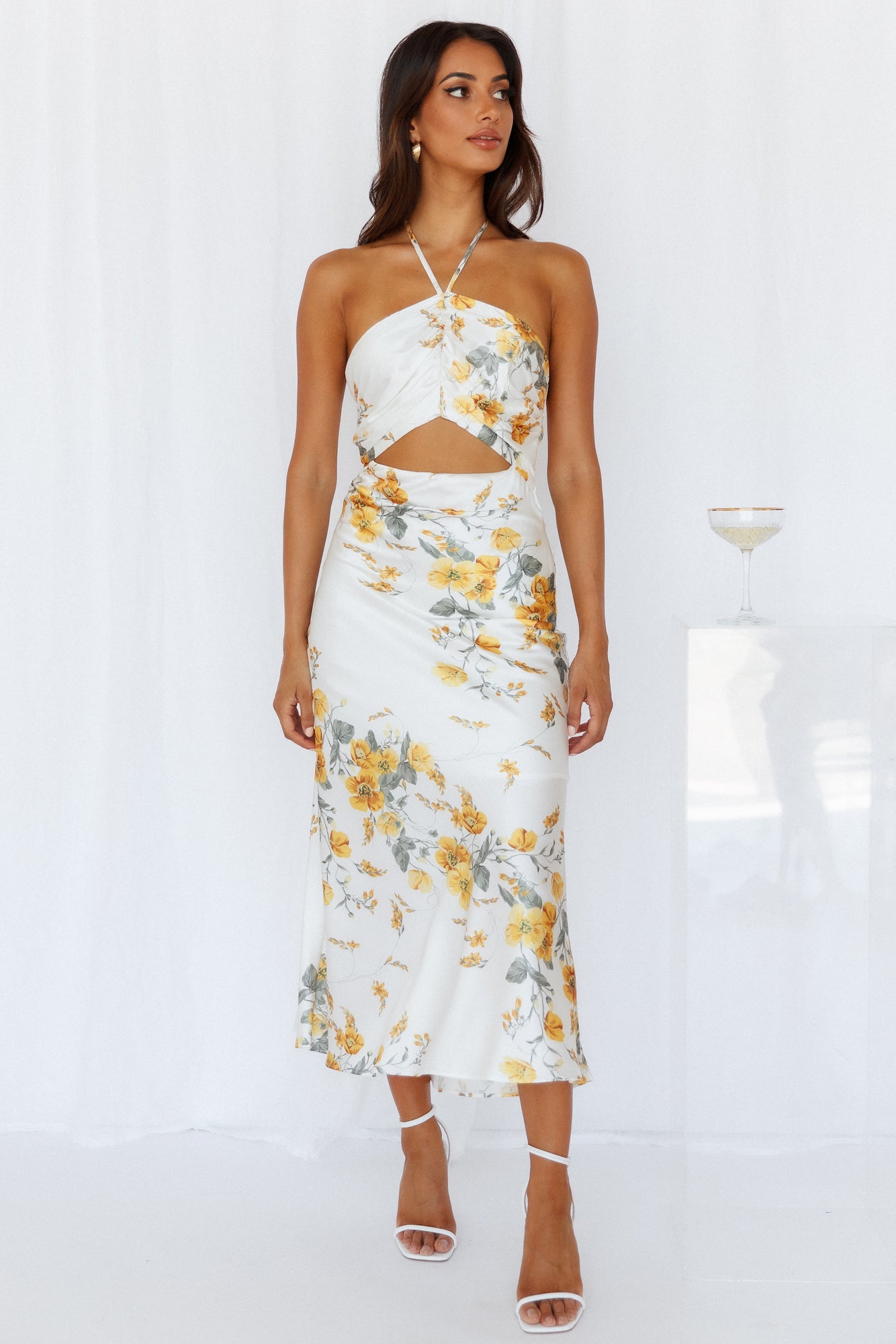 Sunny Seas Midi Dress Yellow