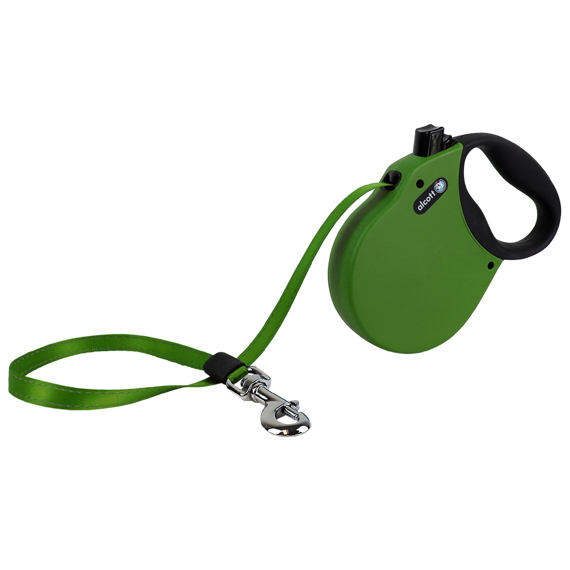 alcott Green Adventure Retractable Dog Leash for Dogs Up To 110 lbs.， 16 ft.