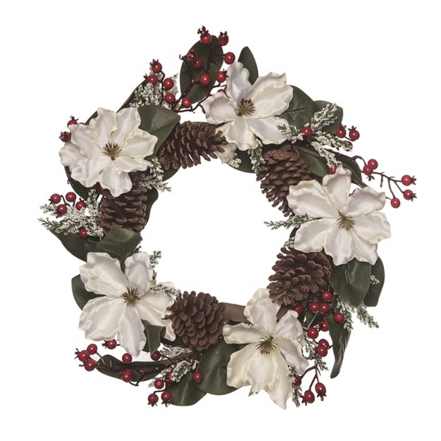 Transpac Foam 22 In Multicolor Christmas Traditional Wreath With Florals