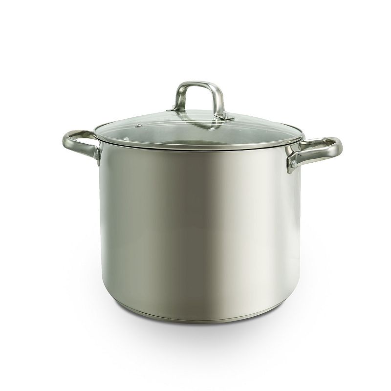 Oster Cocina Adenmore 12 Quart Stainless Steel Stock Pot With Tempered Glass Lid