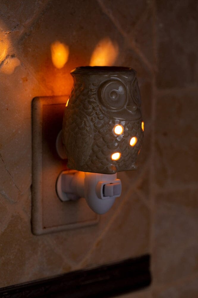 Plug-In Fragrance Wax Melt Warmer (Antique White Ceramic Owl)