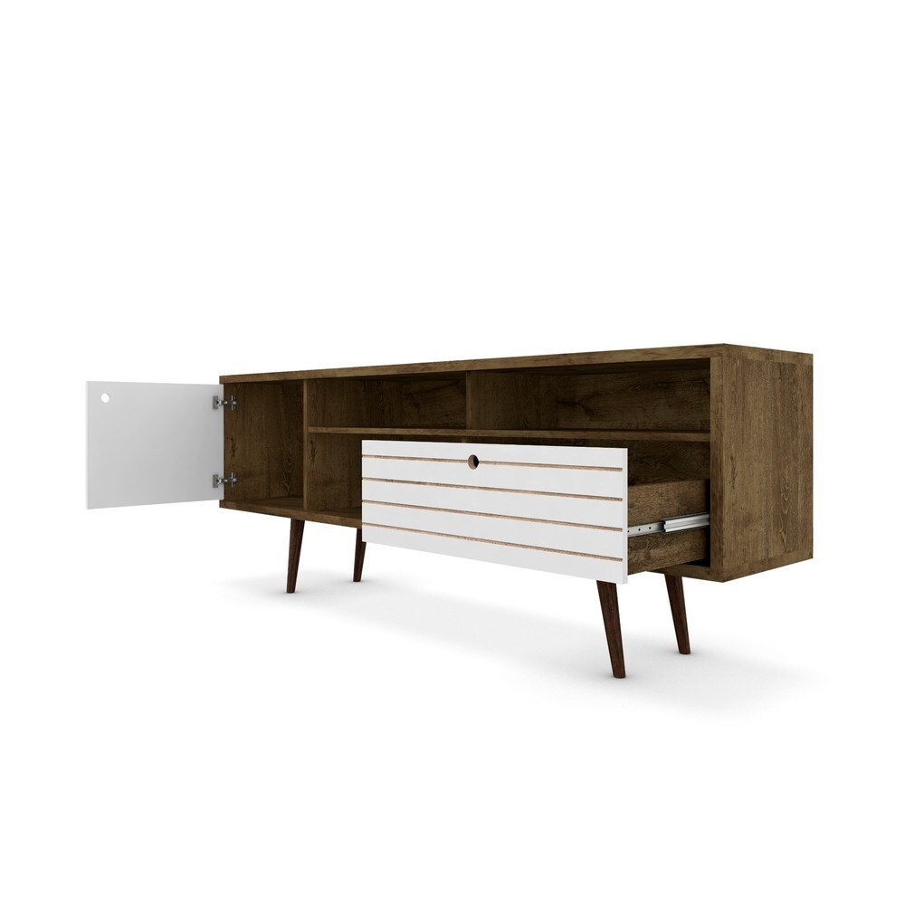 Manhattan Comfort Liberty 70.86 In. Mid Century Modern Media Cabinet Console