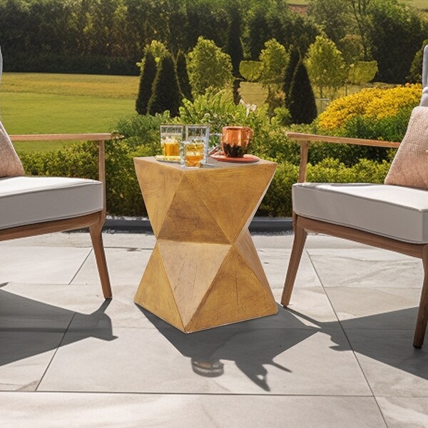 Concrete Art Side Table Modern Accent end Table for Indoor Outdoor