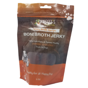 Nugget's Healthy Eats Jammin' Jowlers Bone Broth Turkey Jerky Dog Trea