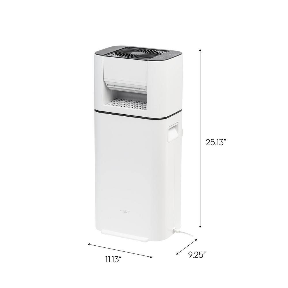 IRIS 5.2-Pint Bucket Dehumidifier Woozoo with Circulator Fan White 590117