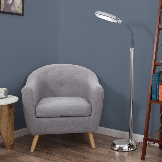 Bendable Gooseneck Natural Daylight Floor Lamp Chrome