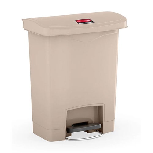 Rubbermaid Slim Jim 1883456 30L/8G Step Waste Bin， Beige