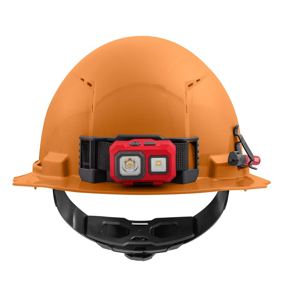 Milwaukee Orange Full Brim Vented Hard Hat with 4pt Ratcheting Suspension Type 1 Class C