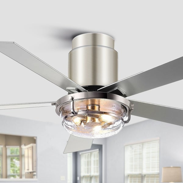 52 In Flush Mount Ceiling Fan with Light Remote(Brushed Nickel) Shopping - The Best Deals on Ceiling Fans | 40815235