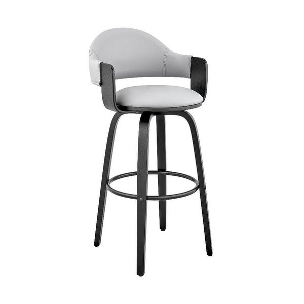 30 Inch Leatherette Barstool with Curved Back - 20 L x 20 W x 40 H Inches