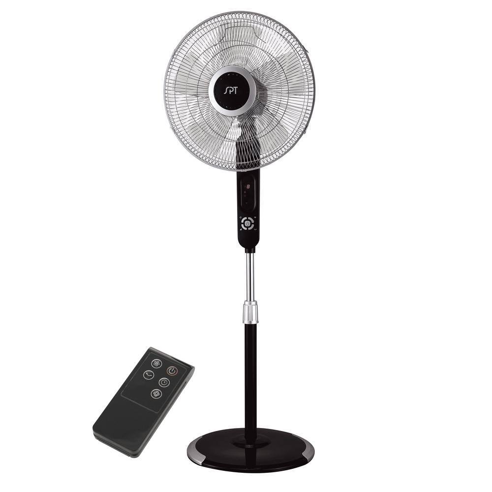 SPT Adjustable-Height 57 in. Oscillating Pedestal Fan with Touch-Stop Sensor SF-16T07A