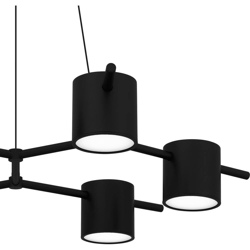 Hampton Bay Turrill 35-Watt 6-Light Matte Black Integrated LED Candle-Style Chandelier HD7991A