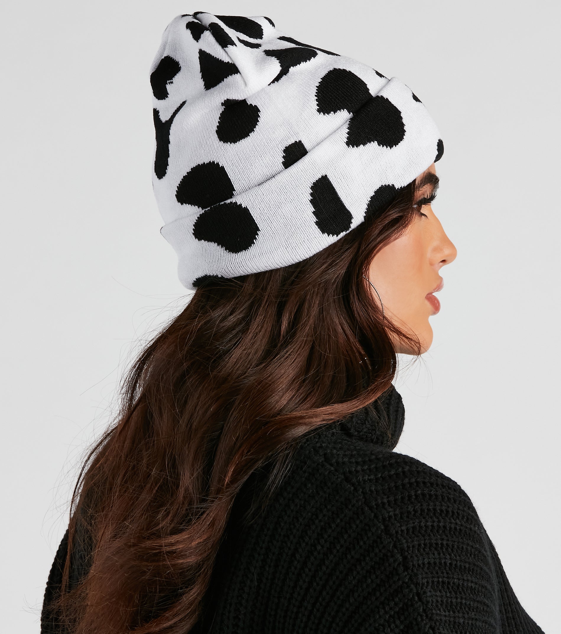 Moo-Tastic Cow Print Beanie