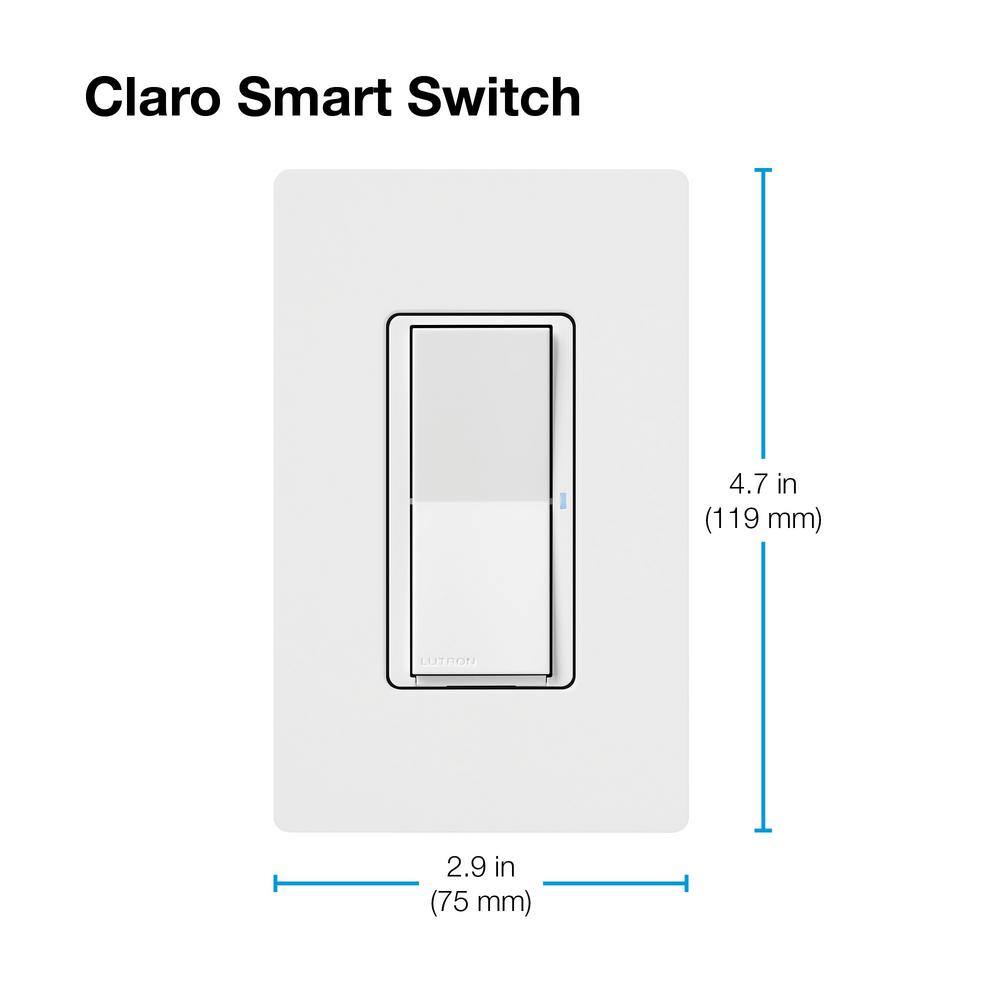 Lutron Claro Smart Switch for Caséta OnOff Control of LightsFans 5-AmpNeutral Wire Required White (DVRF-5NS-WH-R) DVRF-5NS-WH-R