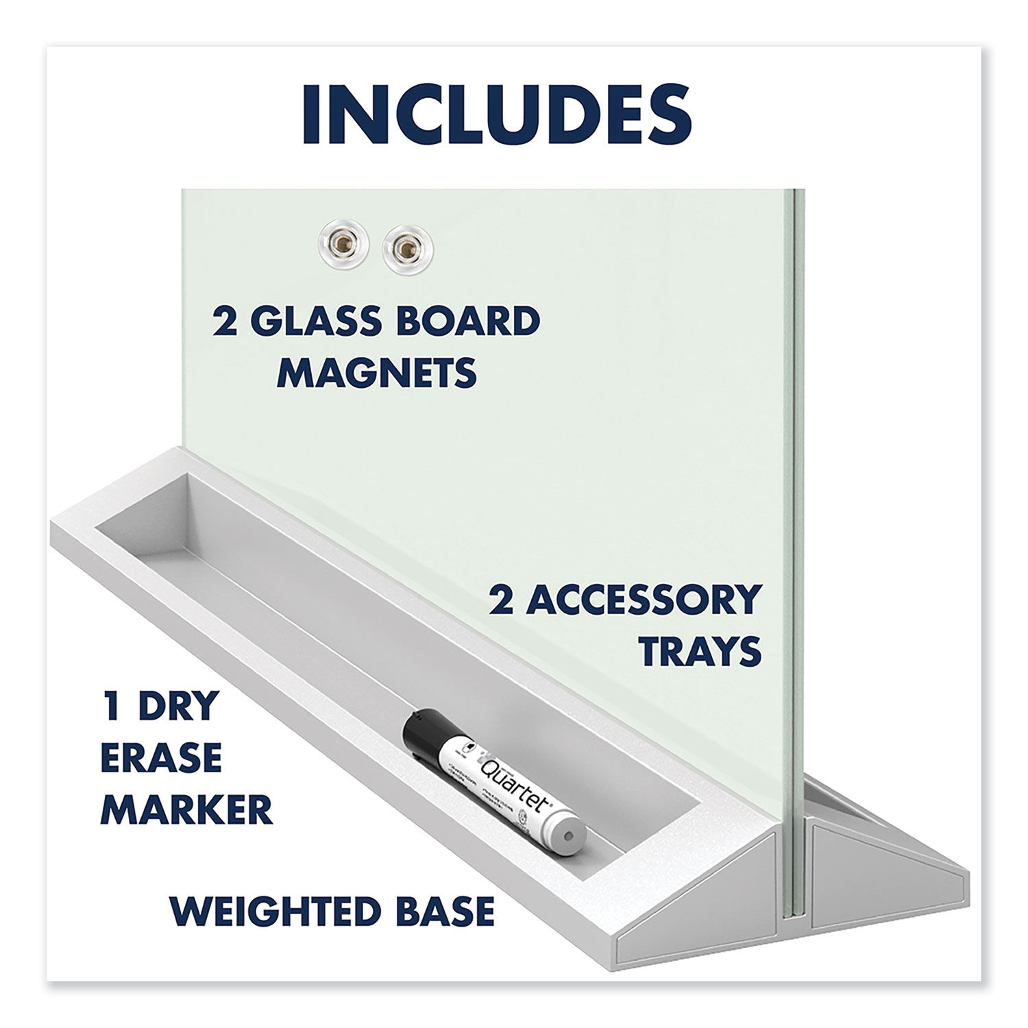 Desktop Magnetic Glass Dry-Erase Panel by Quartetandreg; QRTGDP1723W