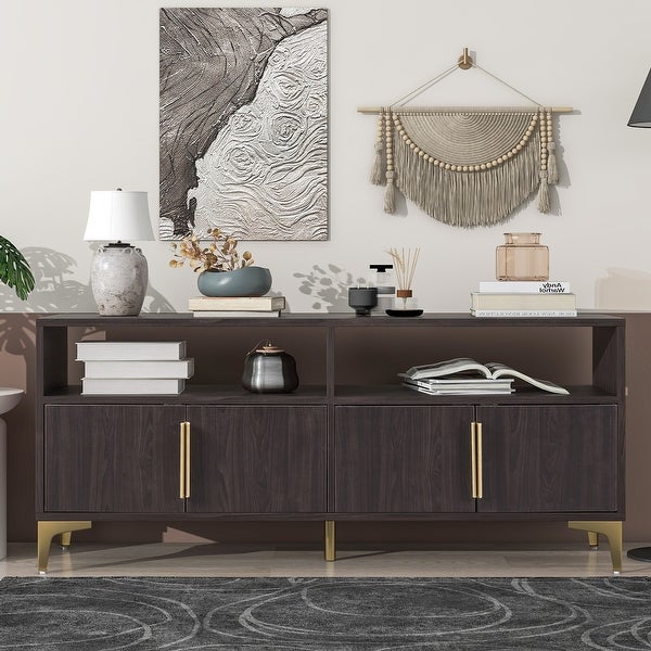 58'' Sideboard with Gold Metal Legs and Handles