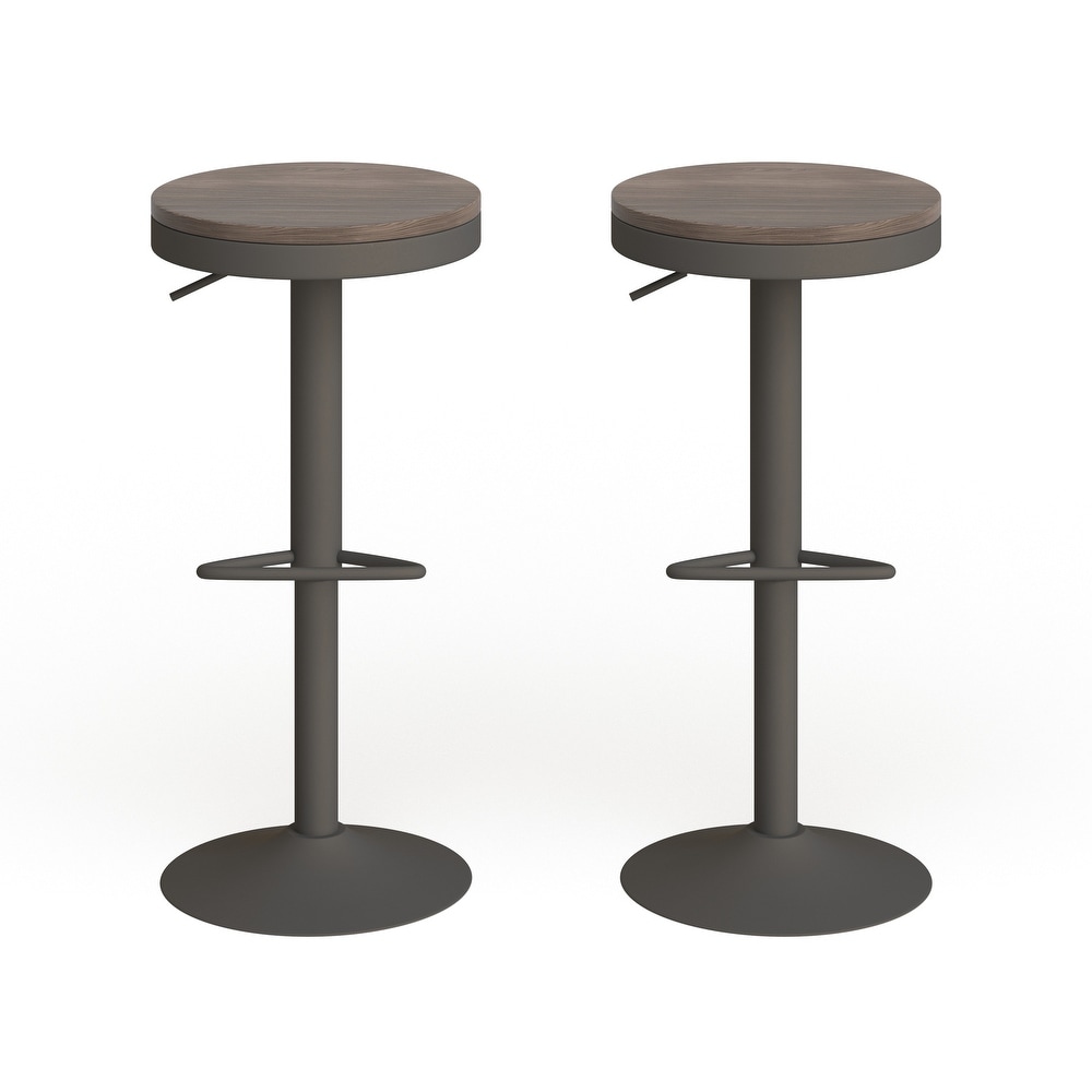 Carbon Loft Goddard Industrial Adjustable Bar Stool (Set of 2)