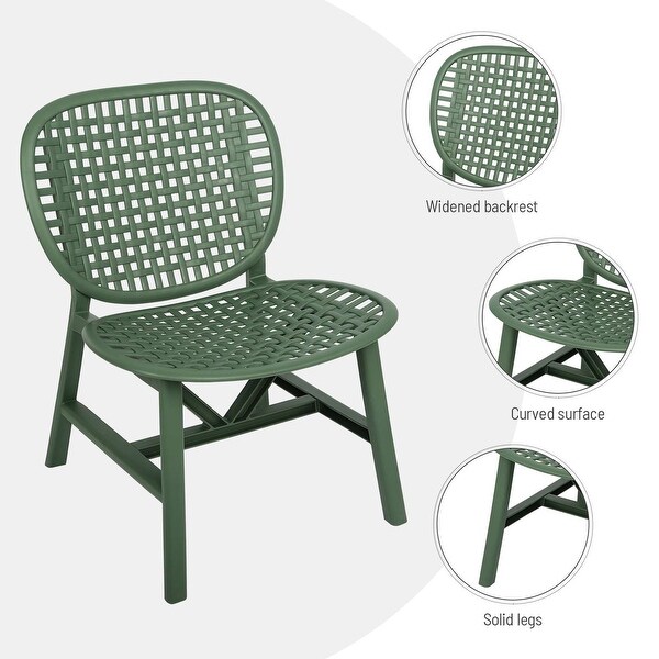 3 Pieces Hollow Design Retro Patio Table Chair Set - Overstock - 37914445