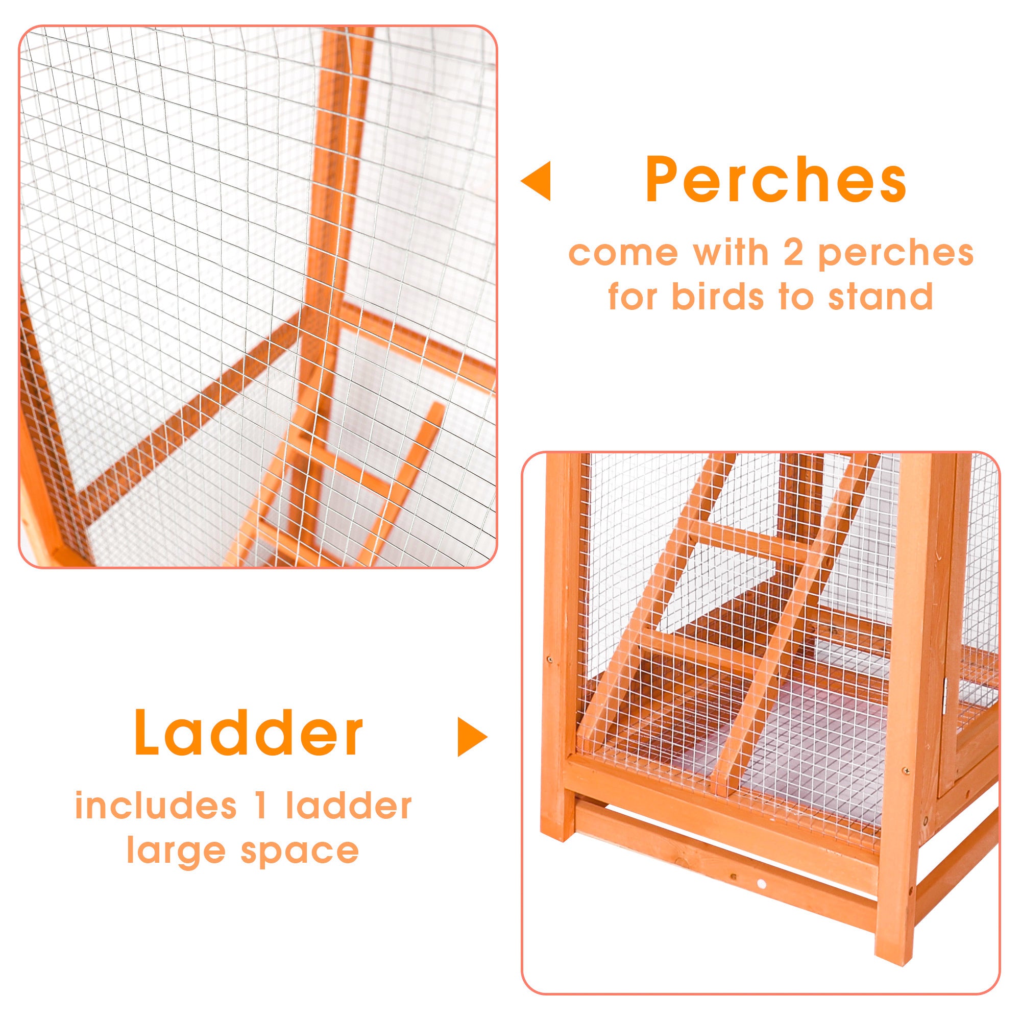 Karmas Product Bird Cage Pet Products Large Wooden Aviary Standing Vertical Play House with Bars for Parakeets Finches