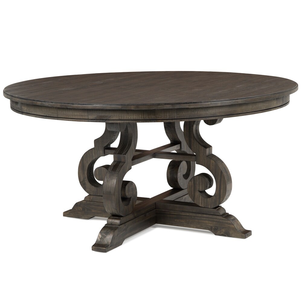 The Gray Barn Kornfeld 60 inch Round Dining Table   Peppercorn